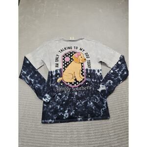 Simply Southern Shirt Womens Small Tye Dye Long Sleeve Only Talking To My Dog